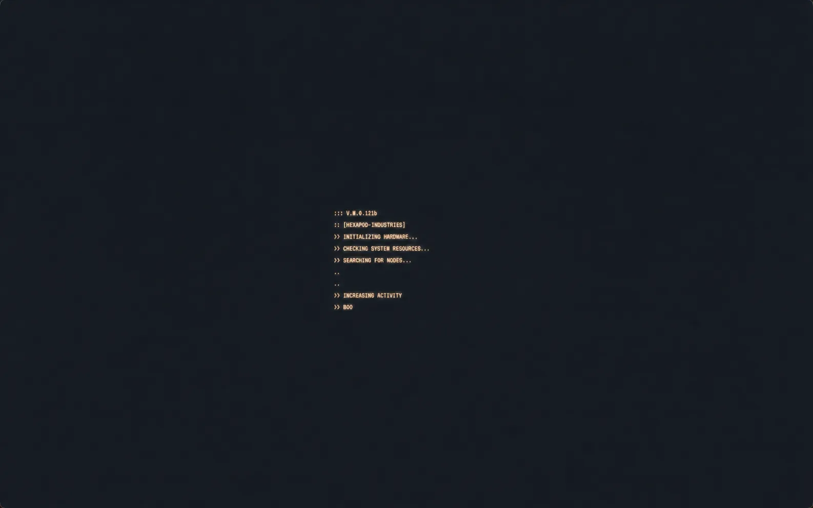 Original Hexapod terminal boot screen